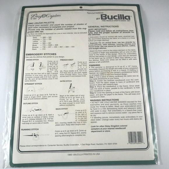 Daisy Kingdom Seasons Greetings Cross Stitch Sampler Bucilla 1992 63452 VTG - Picture 5 of 9